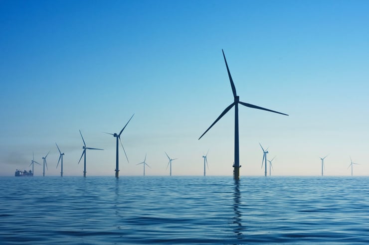 A sea wind farm