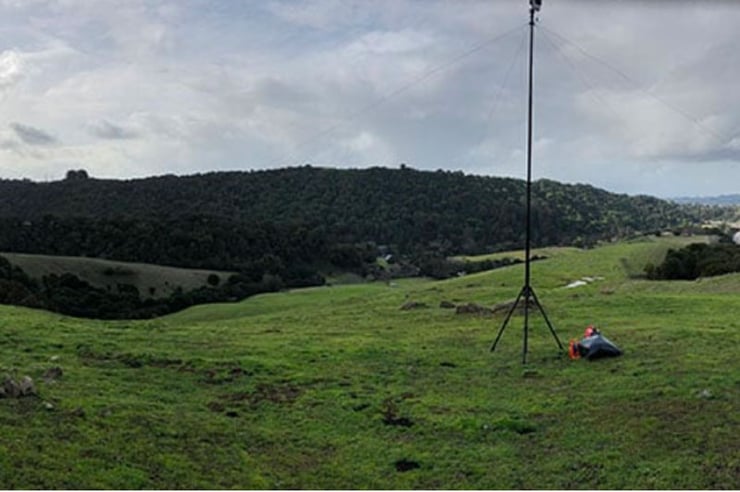 Antenna in a remote location, representing regulators using a remote RF spectrum monitoring system to police airwaves